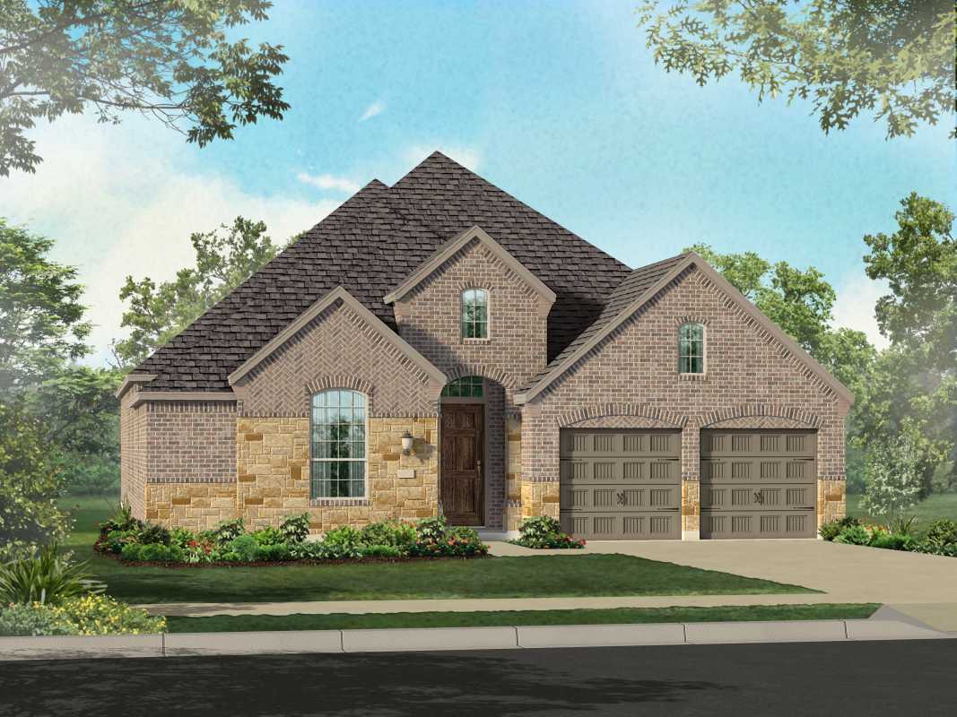 7903 Drury Pass San Antonio Tx 78015 New 2 Story Gehan With Open Floor Plan Stone Brick Front Porch Elevation W 3 With Images Porch Elevation House Styles Dream House